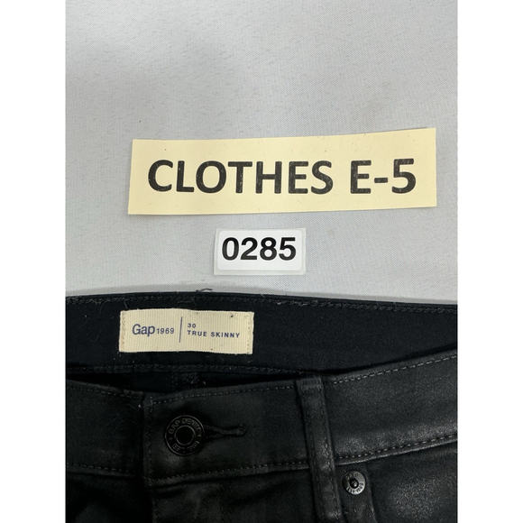 Womans Excellent Condition Gap 1969 True Skinny Black Leather Look Chino 30 In - Picture 3 of 6